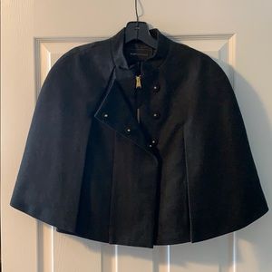 NWOT BCBGMaxazria Charcoal Wool Cape